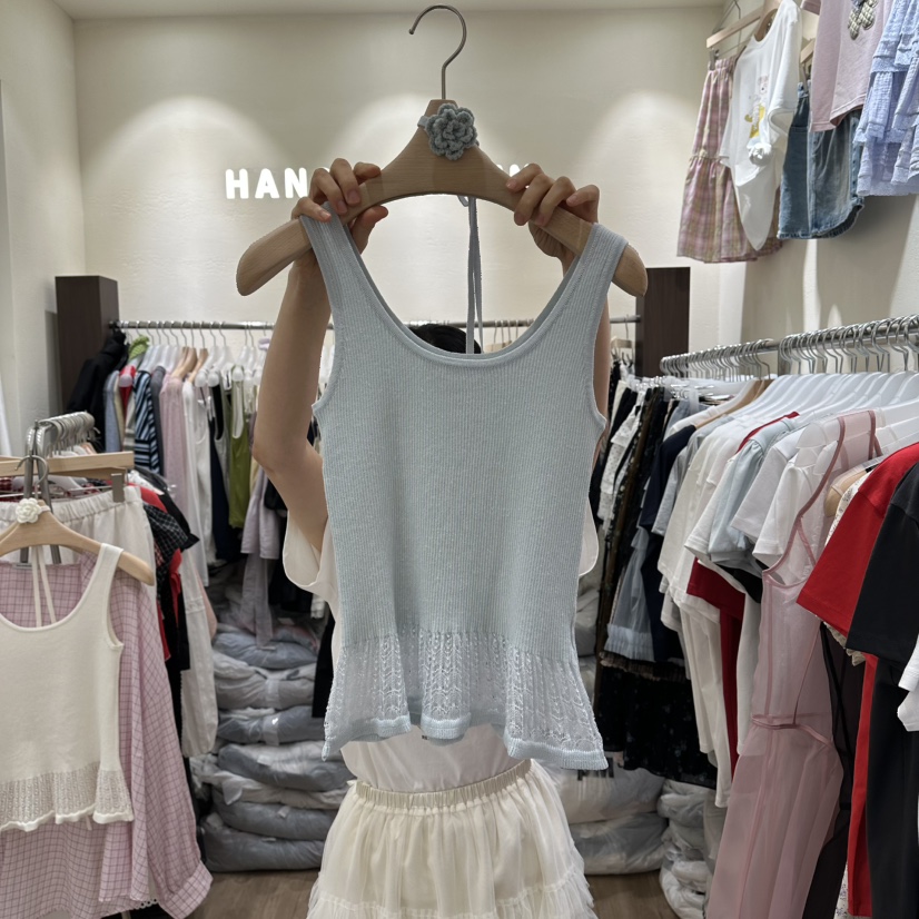 HANSUNGHYUN韓國代購女裝新款職業26春夏吊帶背心含繩花朵套裝HANSUNGHYUN吊帶/背心圖色2