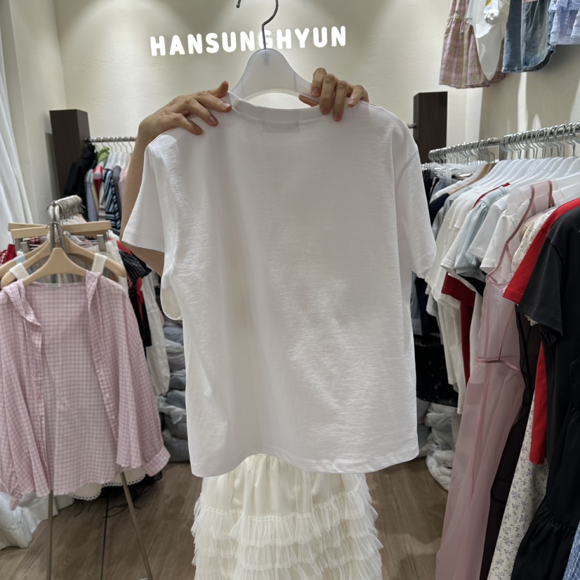 HANSUNGHYUN韓國直郵女裝新款休閑26春夏職業人氣熱賣T恤棉HANSUNGHYUNT恤