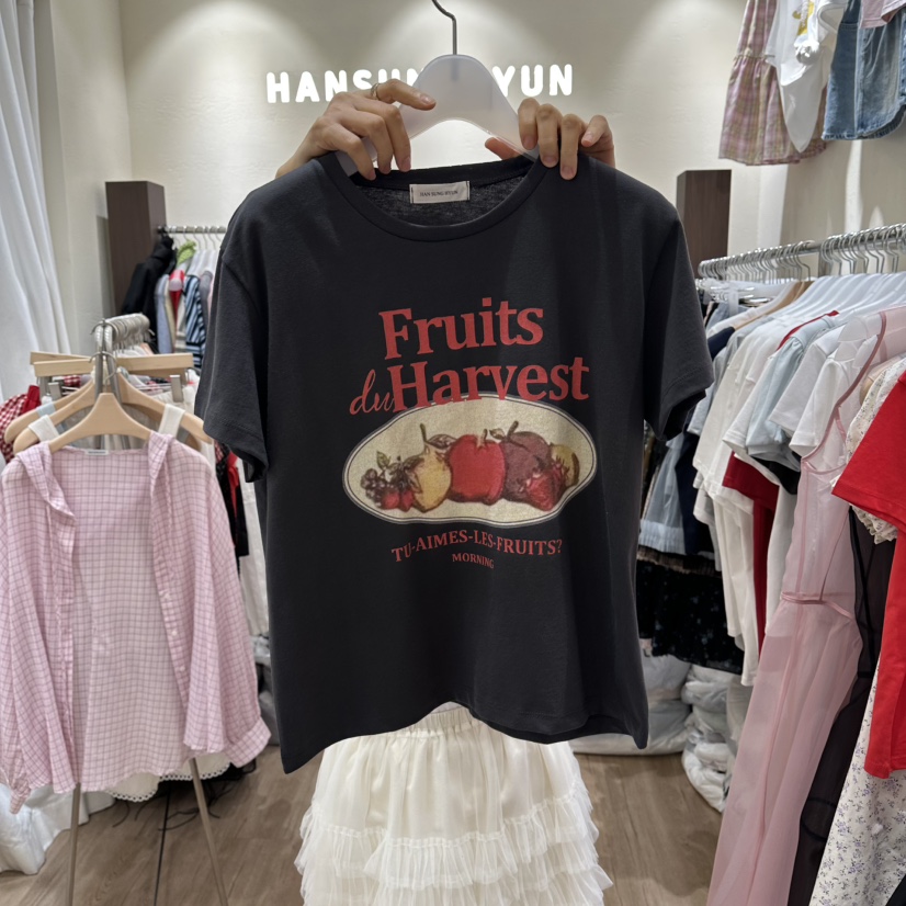 HANSUNGHYUN韓國直郵女裝新款休閑26春夏職業人氣熱賣T恤棉HANSUNGHYUNT恤圖色3
