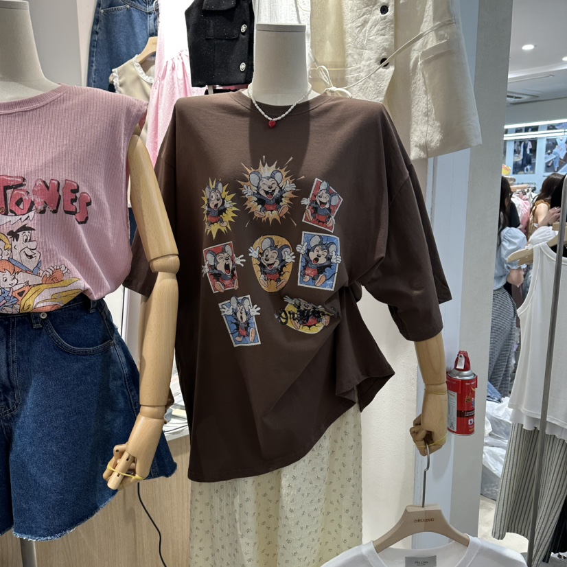 DELLING韓國直郵女裝新品26夏季職業人氣熱賣26春夏休閑T恤DELLINGT恤圖色1