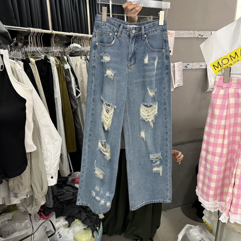 MOMAZU韓國東大門直郵女裝新品時尚26春夏推薦牛仔褲復古MOMAZU牛仔褲圖色1