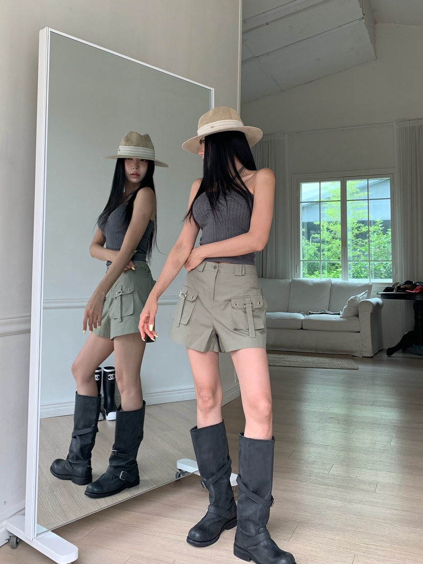 BADCALM韓國代購女裝新款職業26春夏推薦人氣時尚短褲工裝BADCALM短褲
