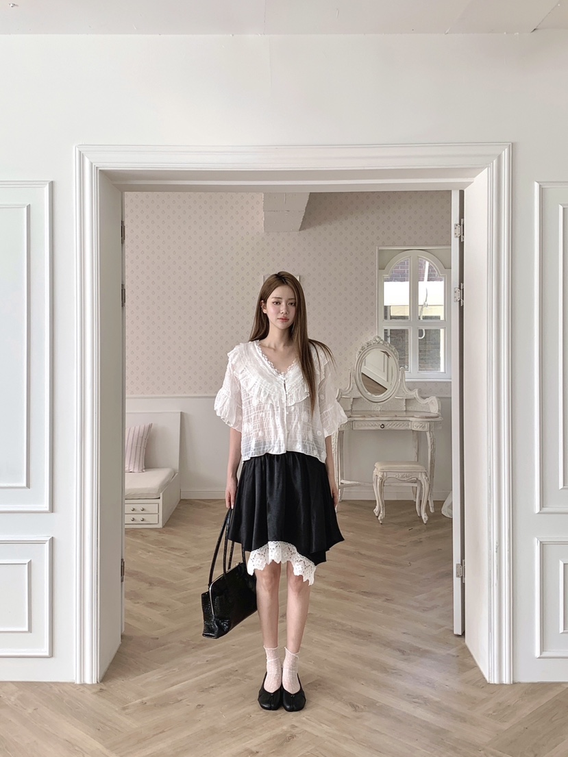 MAISONDEGLORY韓國代購女士新品26春夏職業人氣襯衫蕾絲衫MAISON DE GLORY襯衫/蕾絲衫