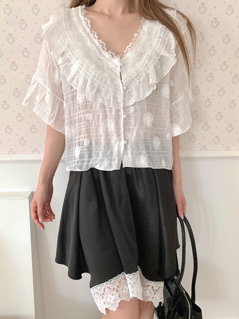 MAISONDEGLORY韓國代購女士新品26春夏職業人氣襯衫蕾絲衫MAISON DE GLORY襯衫/蕾絲衫