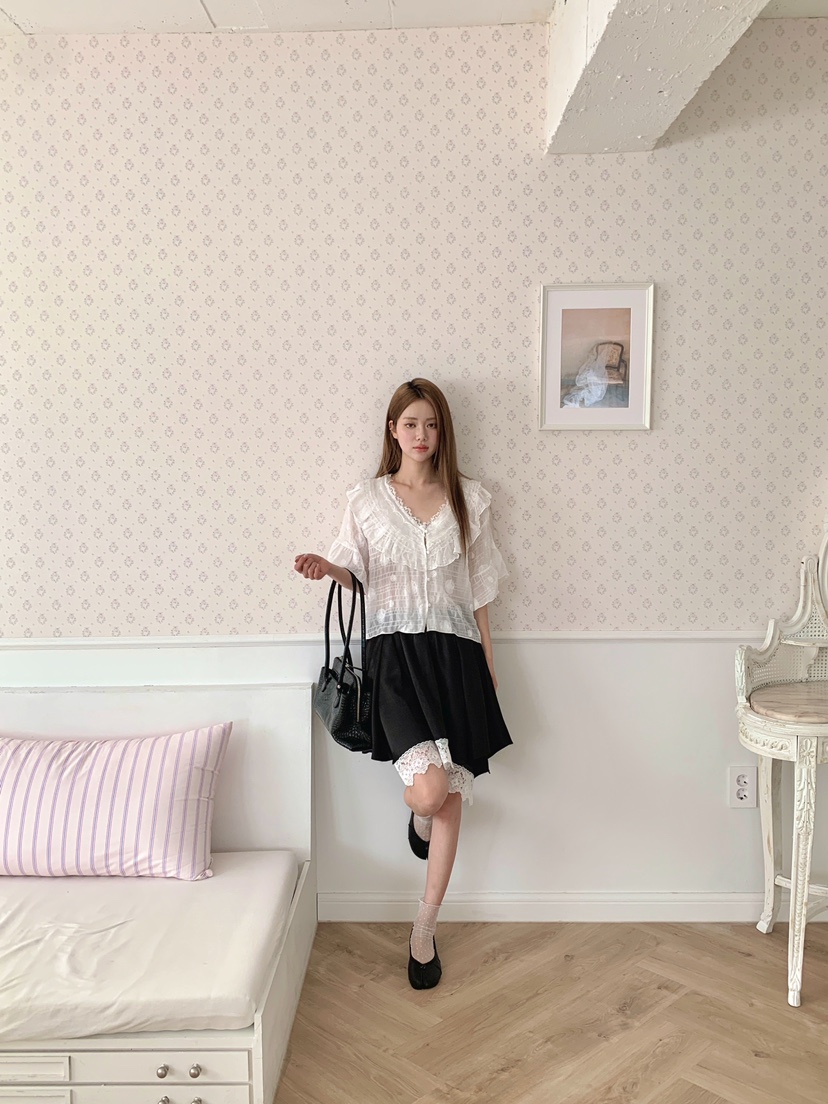 MAISONDEGLORY韓國代購女士新品26春夏職業人氣襯衫蕾絲衫MAISON DE GLORY襯衫/蕾絲衫