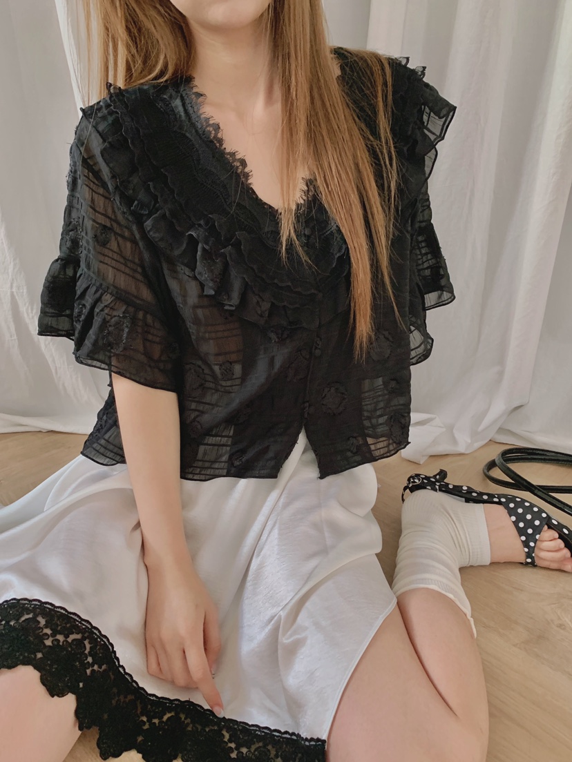 MAISONDEGLORY韓國代購女士新品26春夏職業人氣襯衫蕾絲衫MAISON DE GLORY襯衫/蕾絲衫