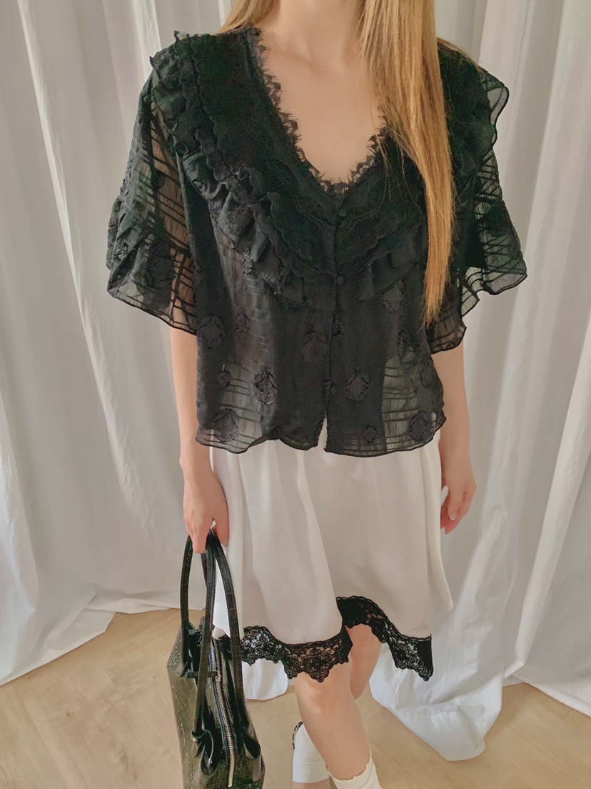 MAISONDEGLORY韓國代購女士新品26春夏職業人氣襯衫蕾絲衫MAISON DE GLORY襯衫/蕾絲衫圖色2