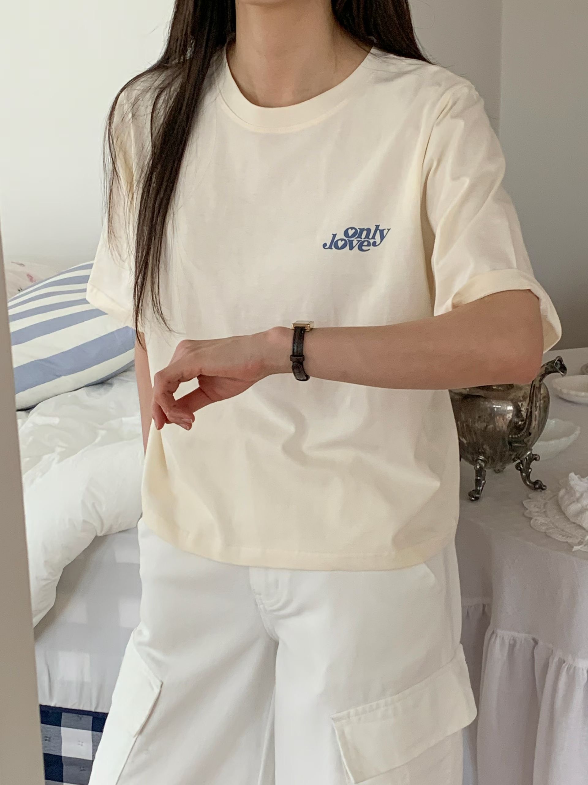 TDOUBLEJ韓國東大門直郵女士新品26春夏人氣推薦職業熱賣T恤TDOUBLEJT恤圖色2