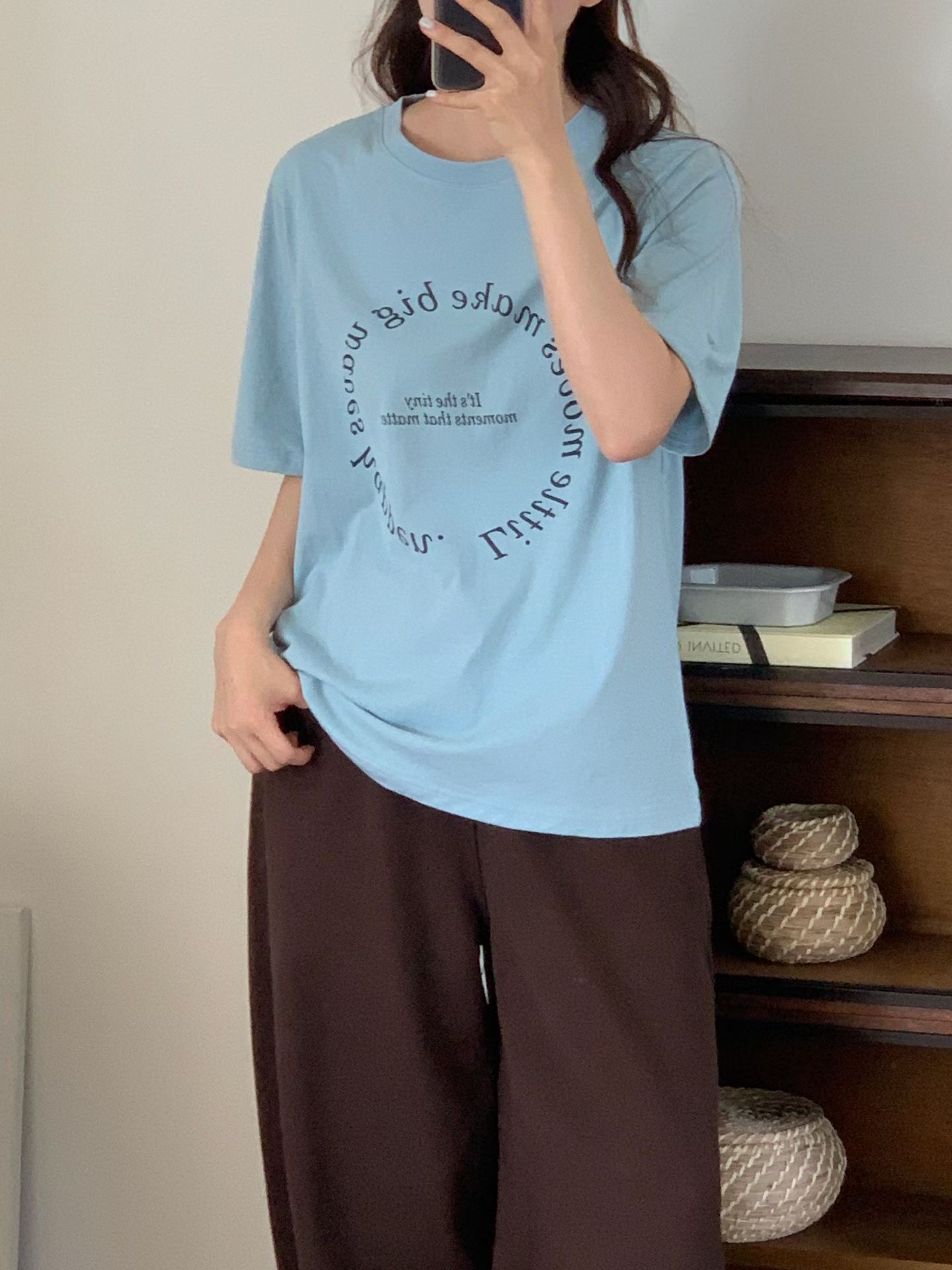 TDOUBLEJ韓國直郵女裝新款26春夏推薦熱賣職業休閑人氣T恤TDOUBLEJT恤圖色3