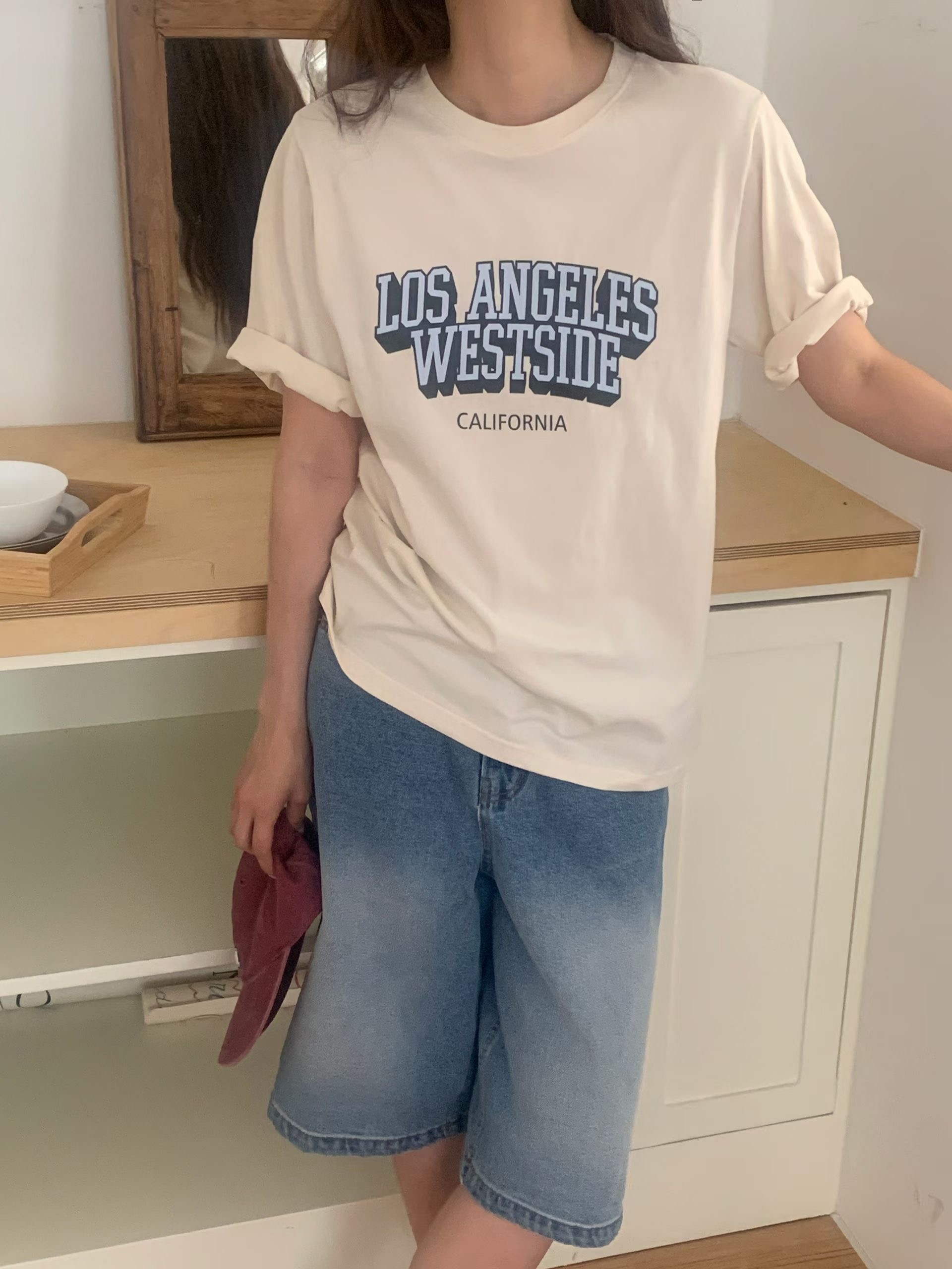 TDOUBLEJ東大門實拍韓國女裝新款26春夏休閑26夏季熱賣T恤TDOUBLEJT恤圖色3
