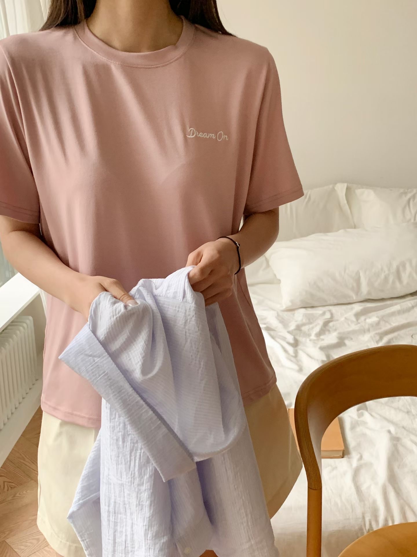 TDOUBLEJ韓國直郵女士新款時尚26夏季26春夏人氣休閑T恤刺繡TDOUBLEJT恤