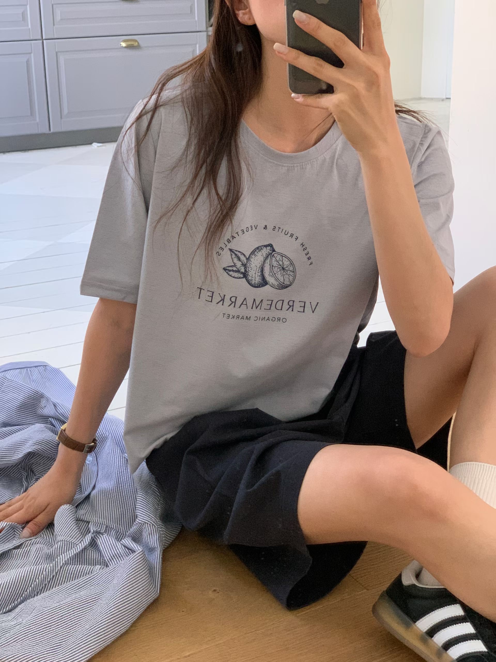 TDOUBLEJ韓國代購女士新品26春夏26夏季推薦休閑熱賣職業T恤TDOUBLEJT恤圖色1