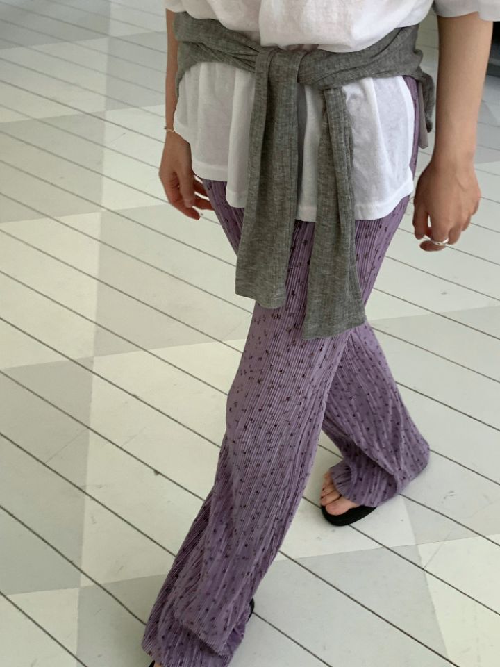 KOMOREBI韓國代購女裝新款26春夏熱賣休閑休閑褲花朵褶皺KOMOREBI休閑褲