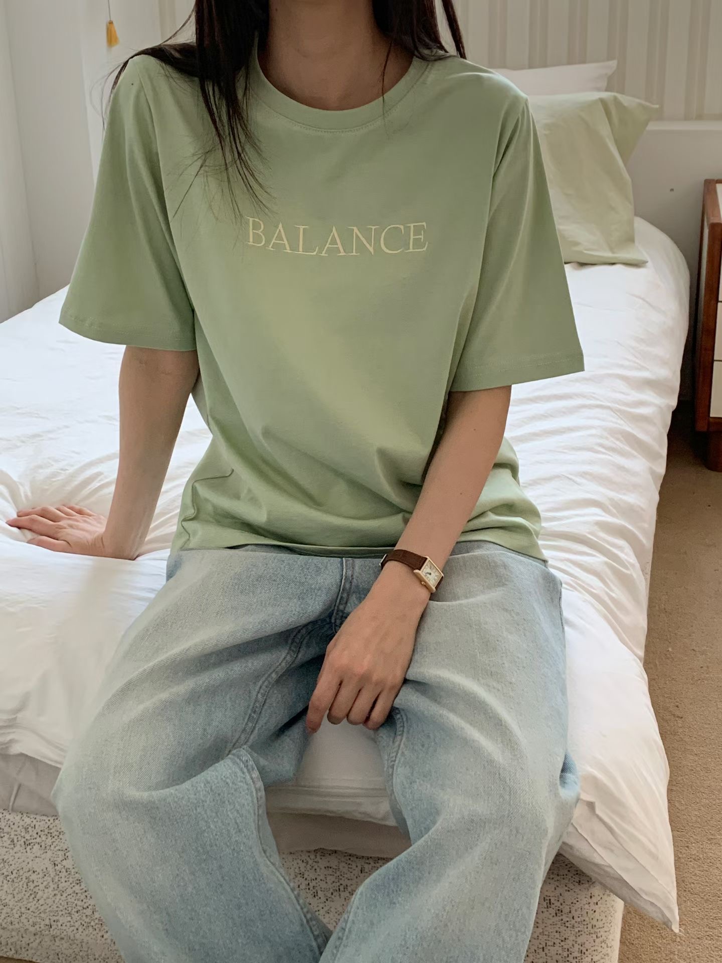 TDOUBLEJ東大門實拍韓國女士新品26夏季推薦熱賣職業T恤刺繡TDOUBLEJT恤圖色1