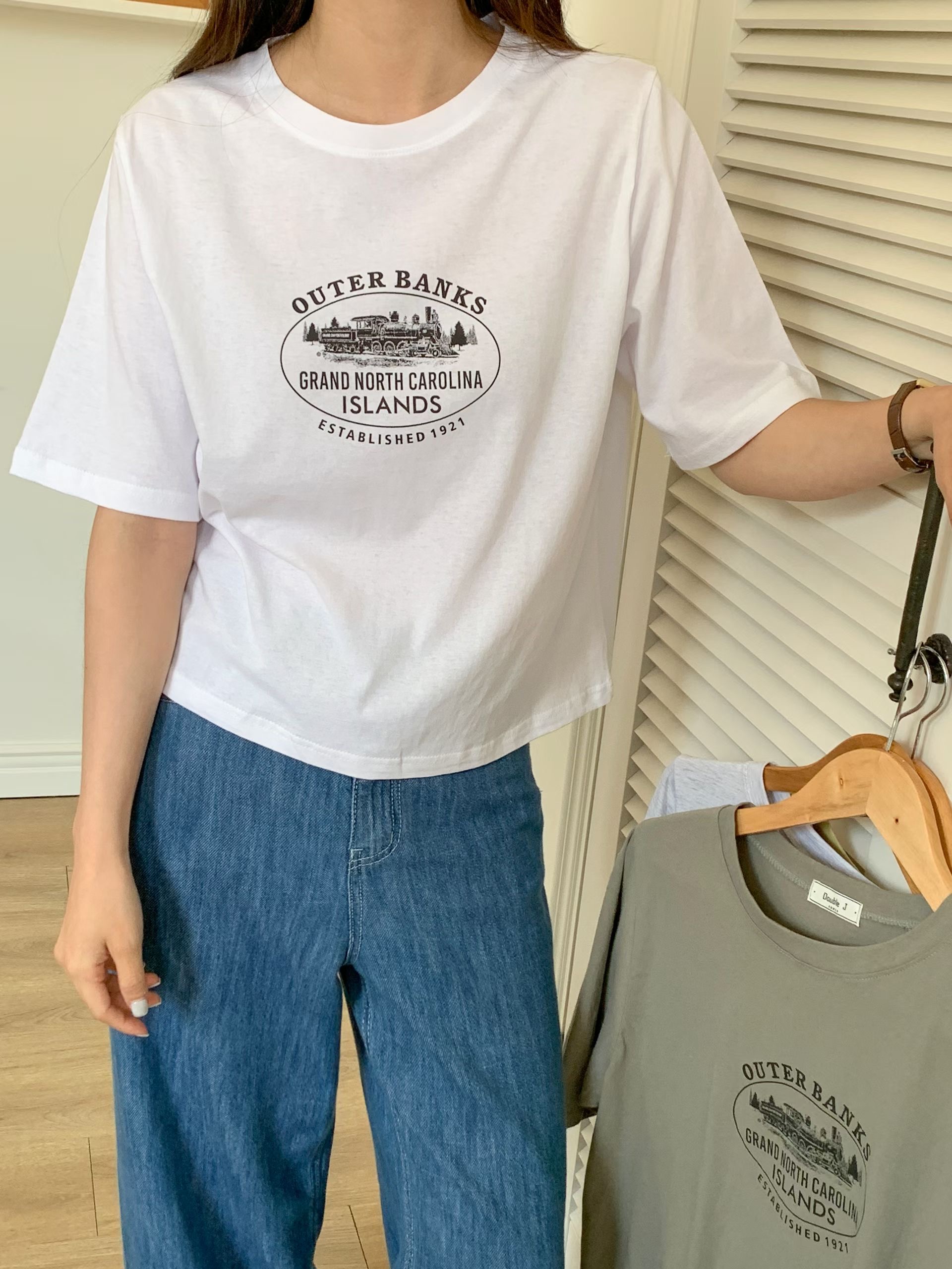 TDOUBLEJ韓國東大門直郵女士新品26夏季熱賣時尚推薦休閑T恤TDOUBLEJT恤圖色1