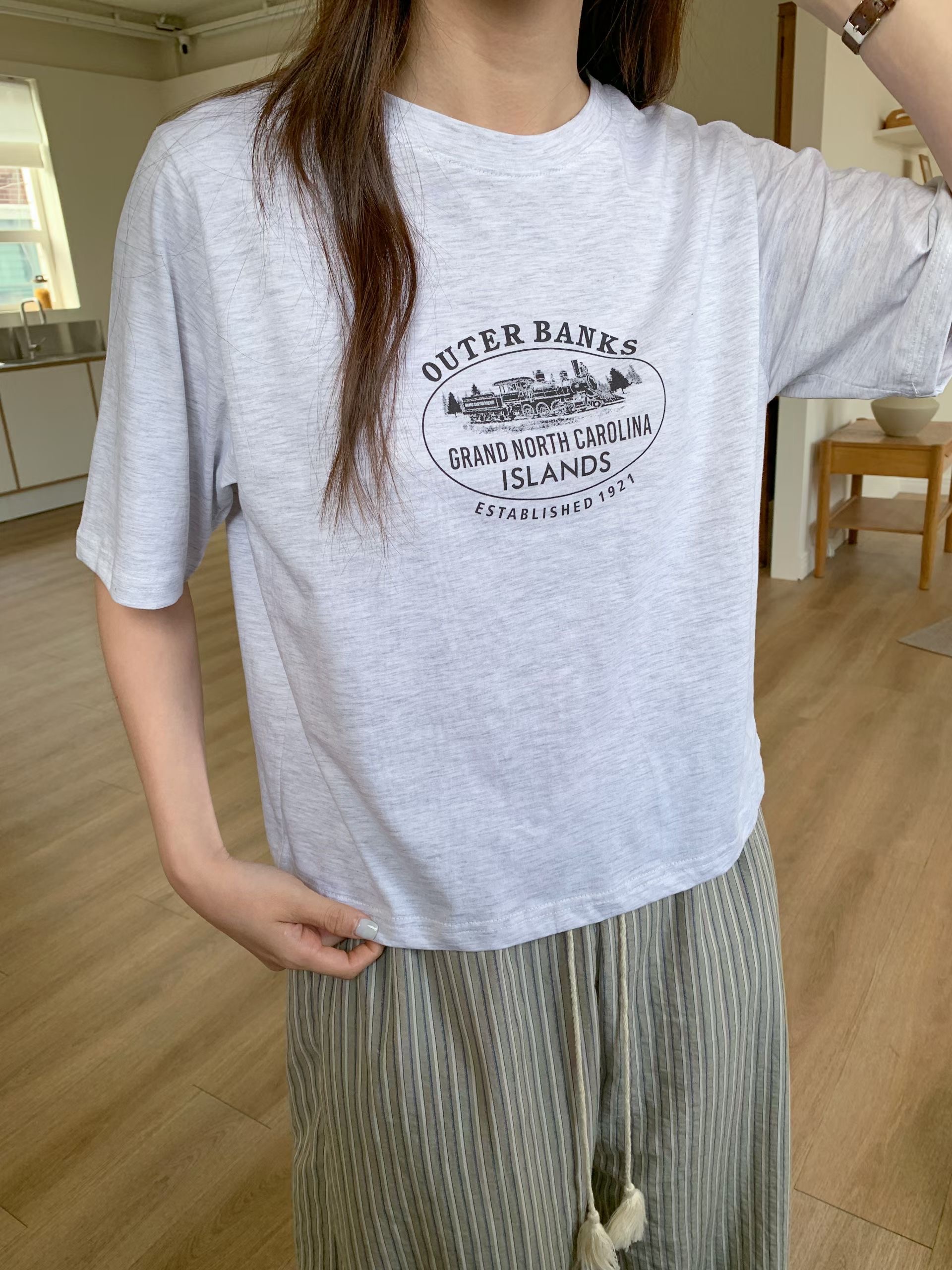 TDOUBLEJ韓國東大門直郵女士新品26夏季熱賣時尚推薦休閑T恤TDOUBLEJT恤圖色2