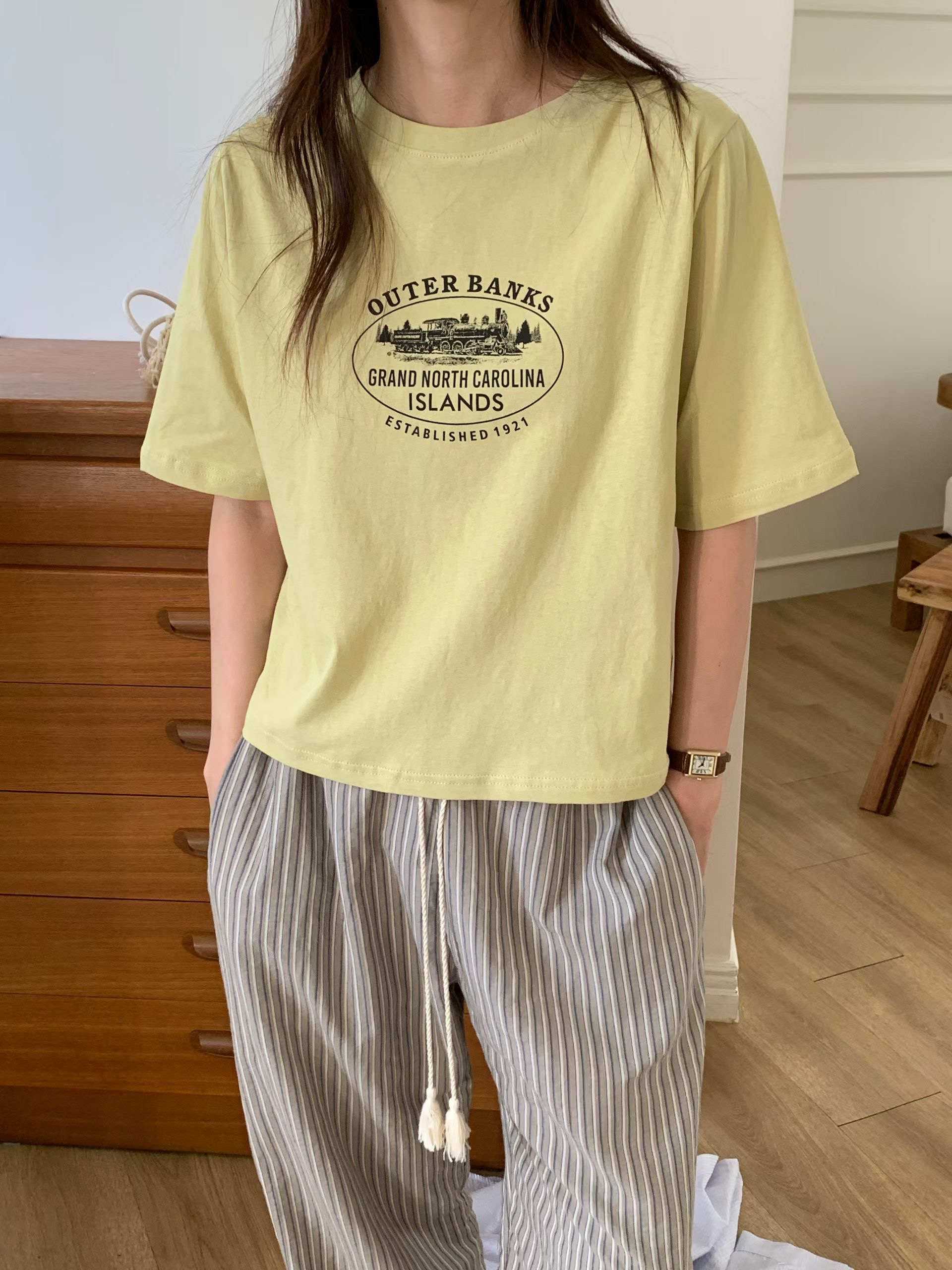 TDOUBLEJ韓國東大門直郵女士新品26夏季熱賣時尚推薦休閑T恤TDOUBLEJT恤圖色3
