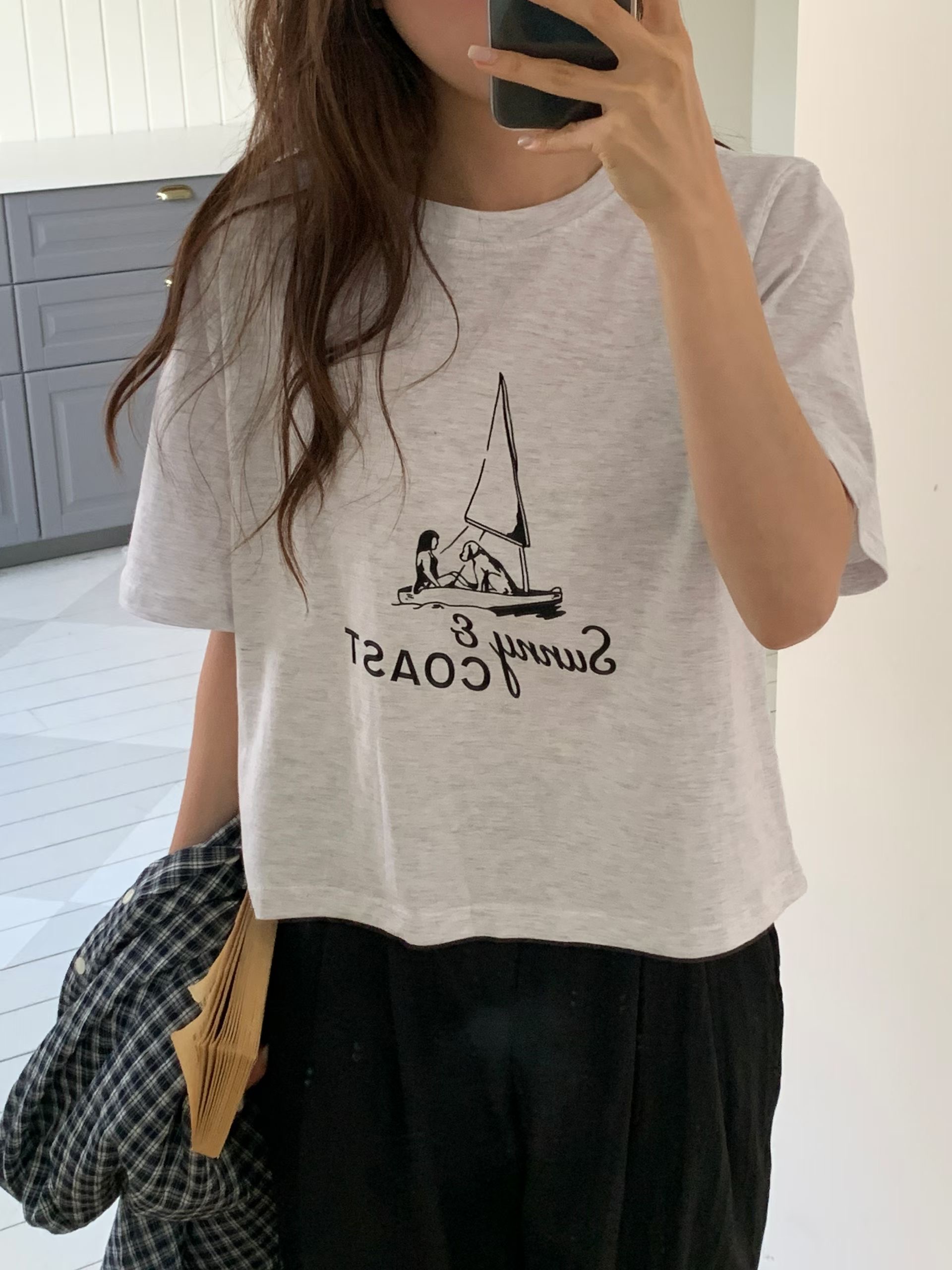 TDOUBLEJ東大門實拍韓國女士新款26夏季時尚推薦職業熱賣T恤TDOUBLEJT恤圖色3