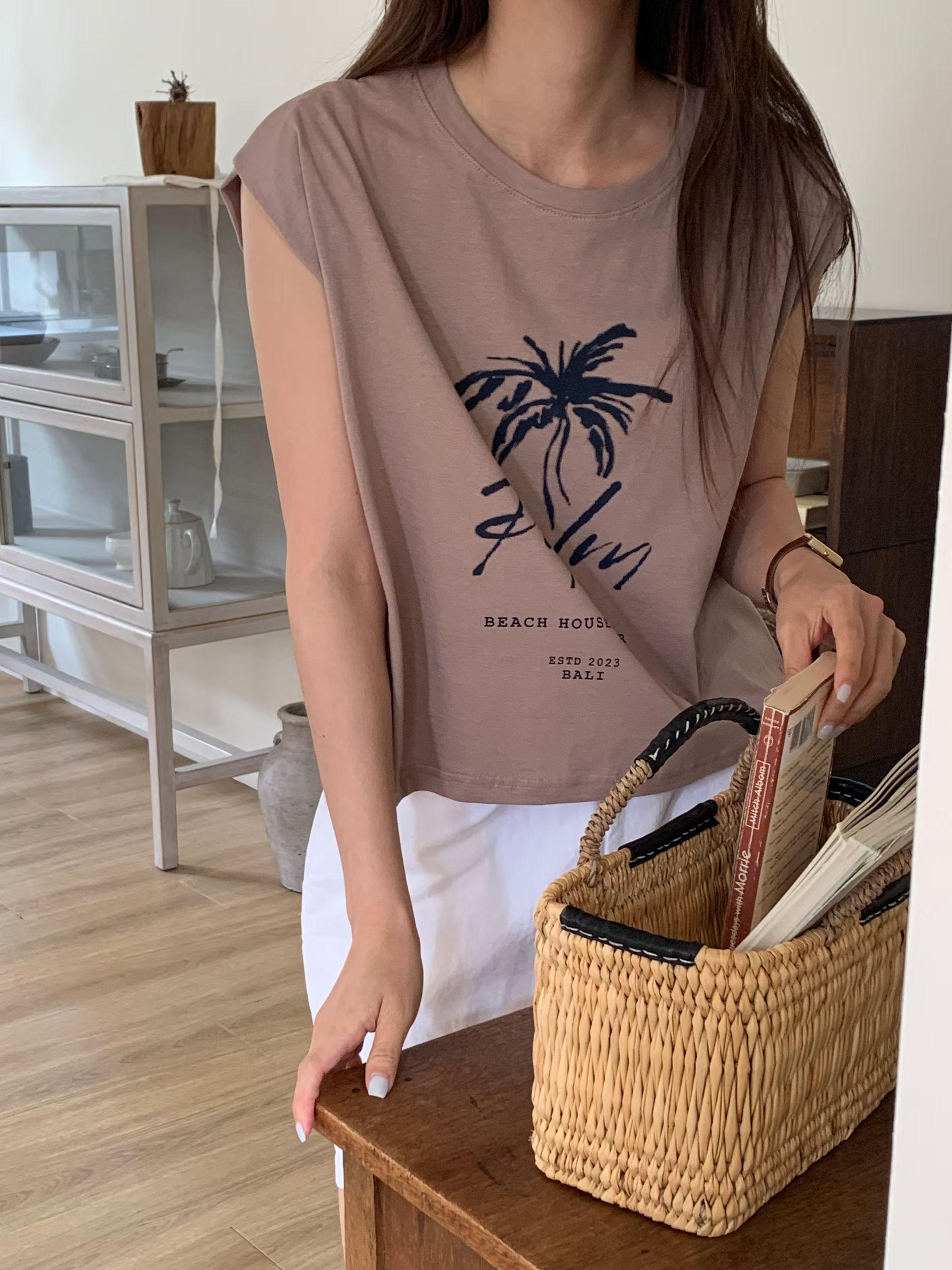TDOUBLEJ韓國代購女士新款時尚休閑人氣熱賣吊帶背心無袖TDOUBLEJ吊帶/背心圖色3
