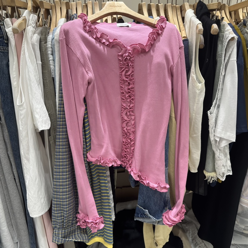ABBEYLEE韓國代購女裝新品26春夏職業人氣熱賣長袖T恤打折ABBEYLEE長袖T恤圖色2