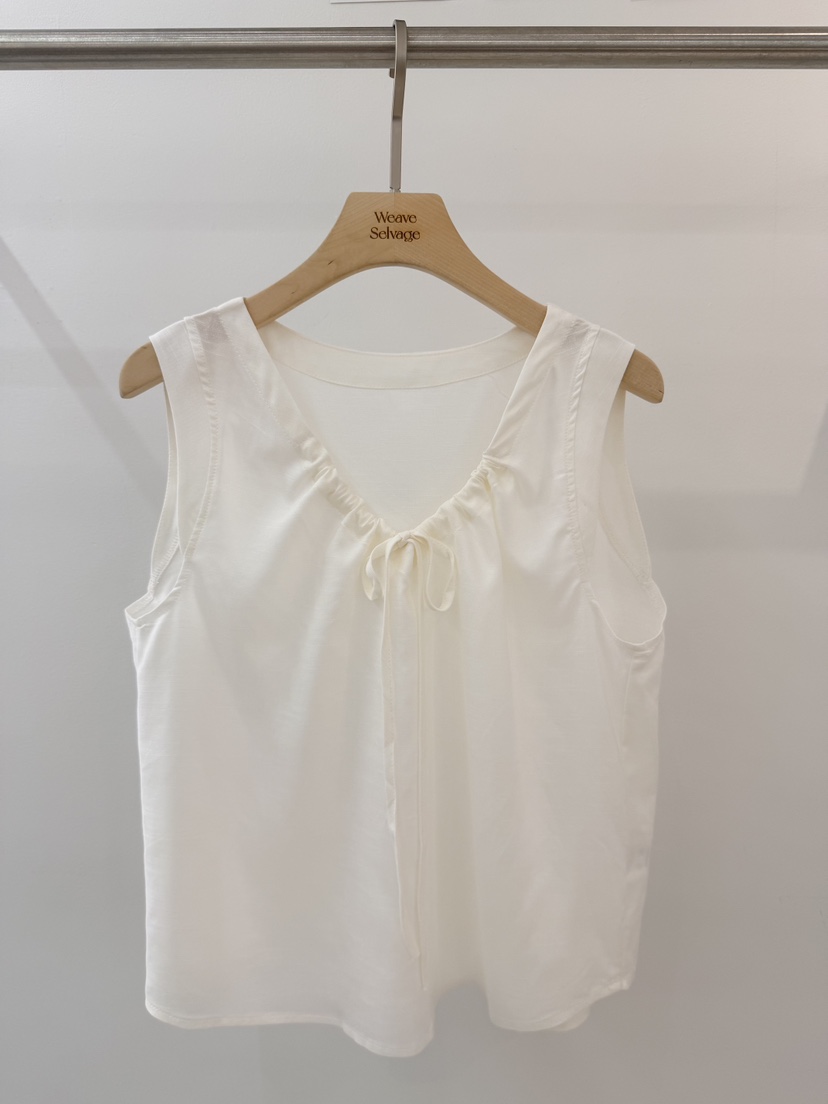 WEAUE SELVAGE韓國直郵女士新品26夏季休閑吊帶背心BL絲帶Weave Selvage吊帶/背心圖色1