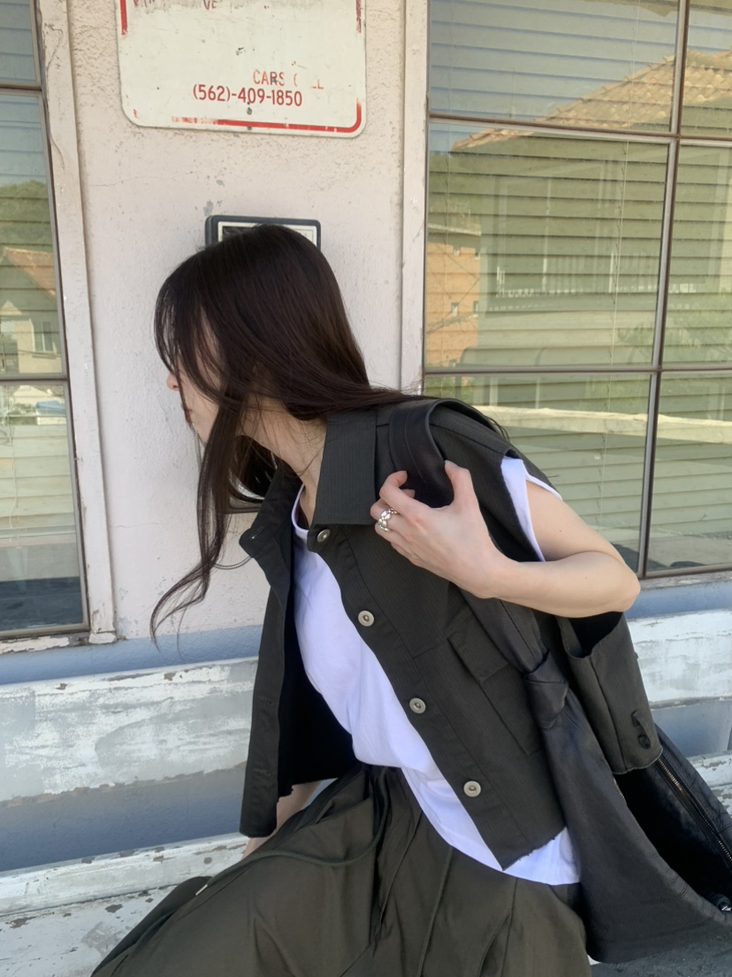 LE AVE韓國東大門代購女裝新款26春夏休閑26夏季職業馬甲SLE AVE馬甲