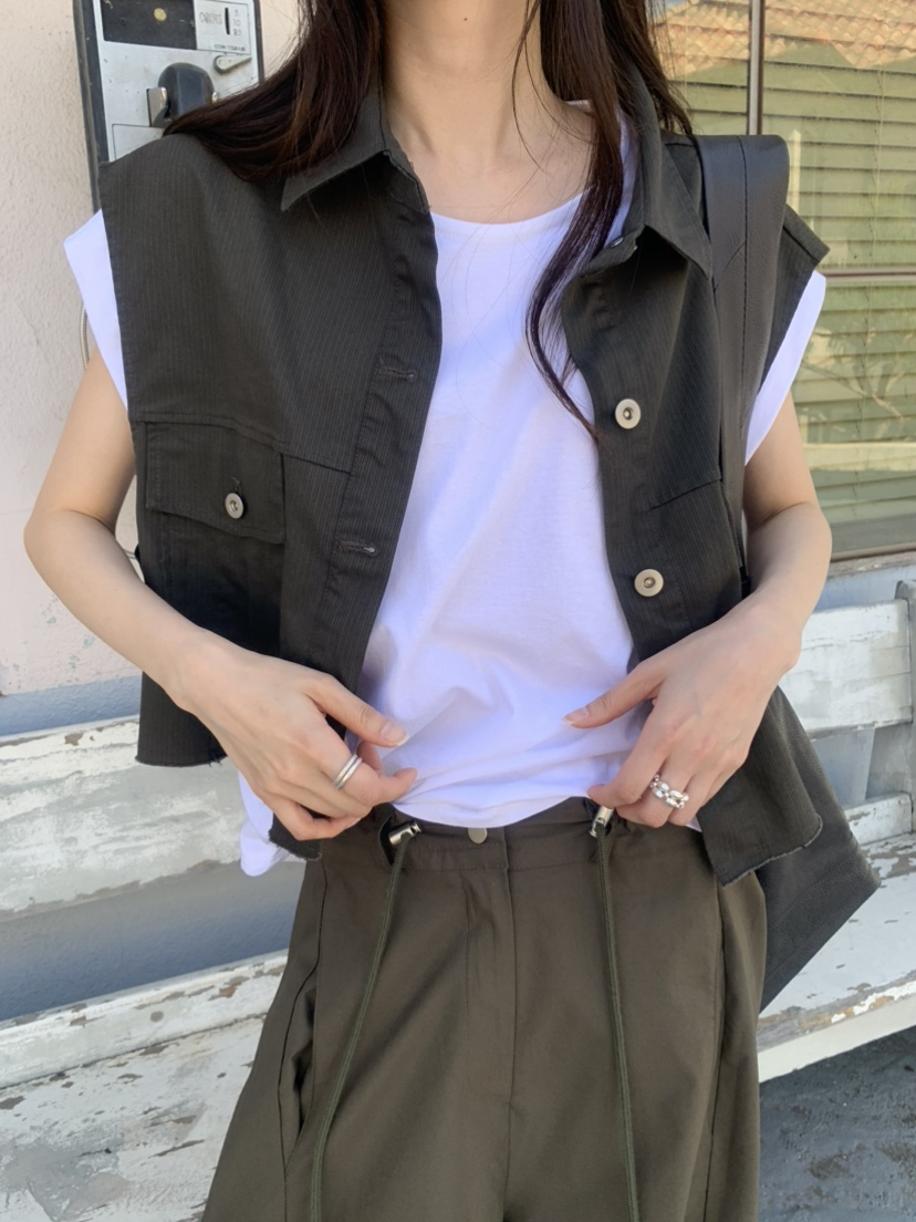 LE AVE韓國東大門代購女裝新款26春夏休閑26夏季職業馬甲SLE AVE馬甲