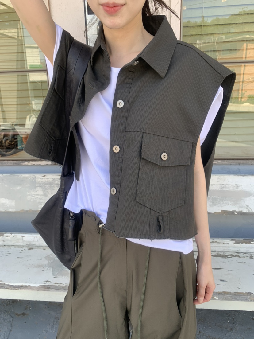 LE AVE韓國東大門代購女裝新款26春夏休閑26夏季職業馬甲SLE AVE馬甲
