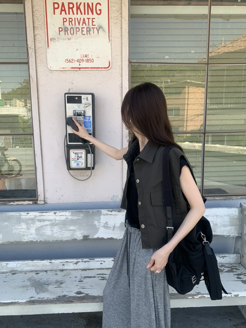 LE AVE韓國東大門代購女裝新款26春夏休閑26夏季職業馬甲SLE AVE馬甲