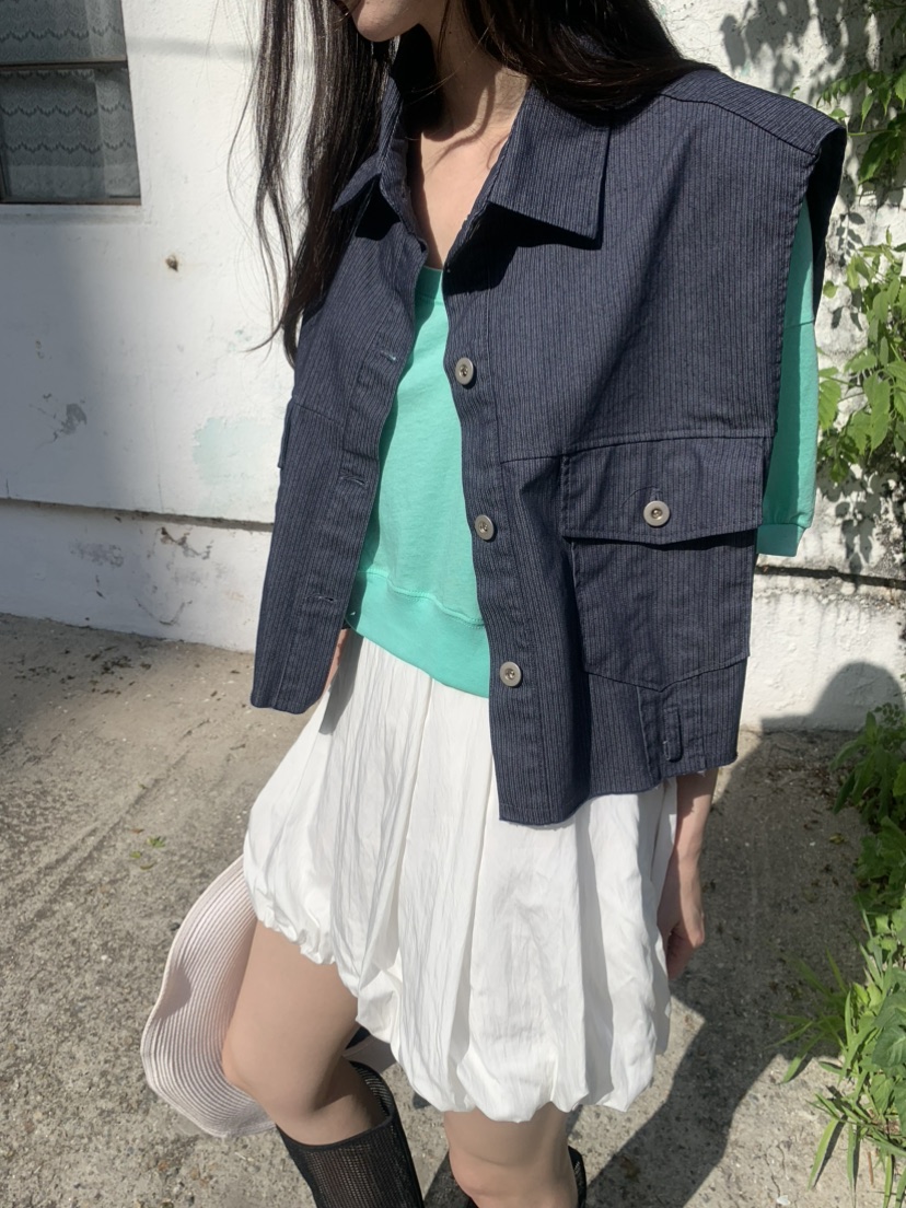 LE AVE韓國東大門代購女裝新款26春夏休閑26夏季職業馬甲SLE AVE馬甲