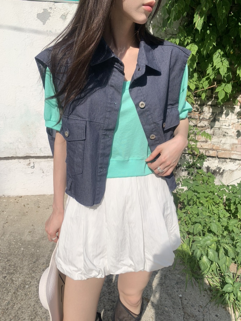 LE AVE韓國東大門代購女裝新款26春夏休閑26夏季職業馬甲SLE AVE馬甲