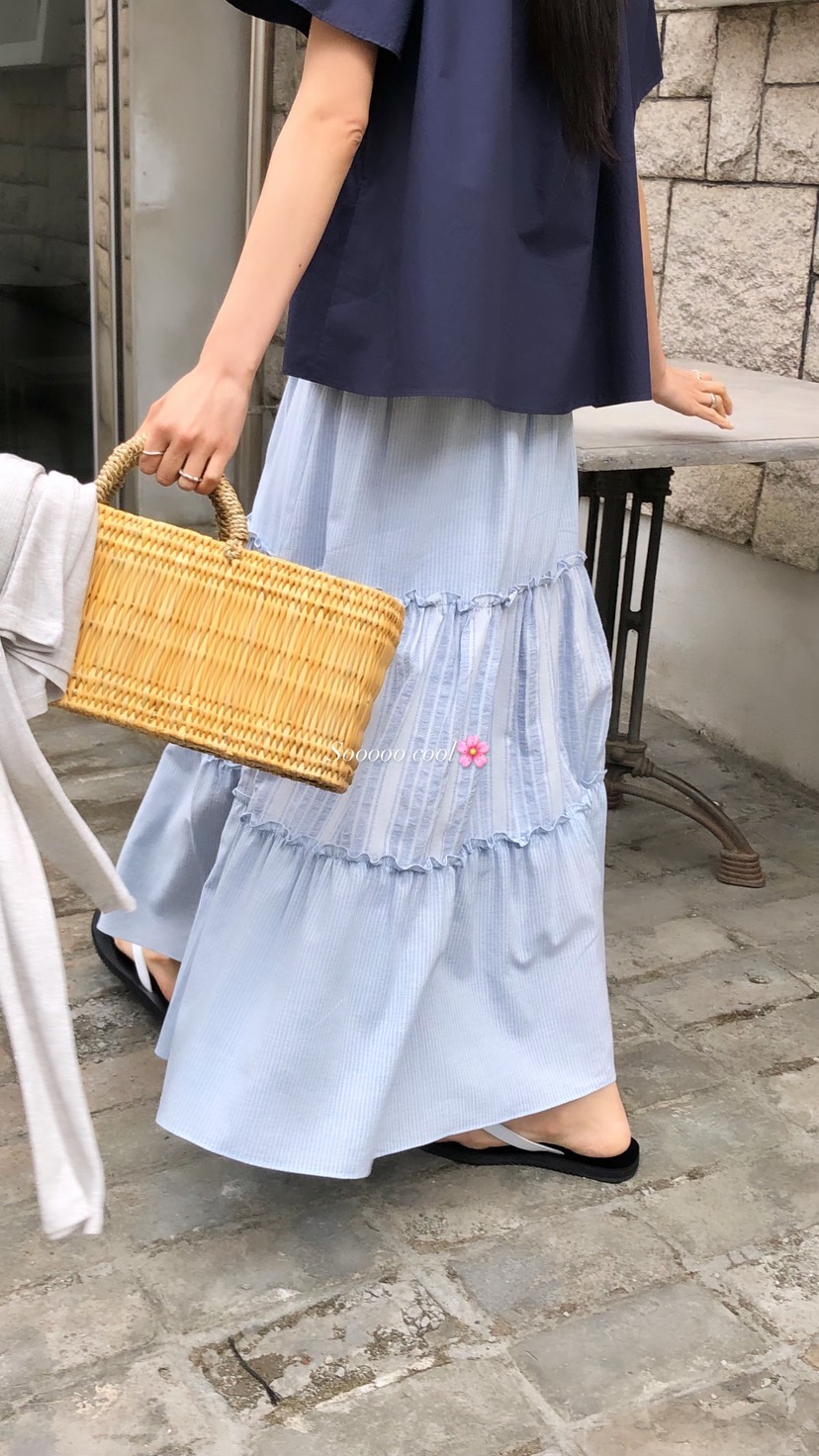 OVER RICH韓國東大門代購女裝新品休閑26夏季時尚長裙SKOVER RICH長裙