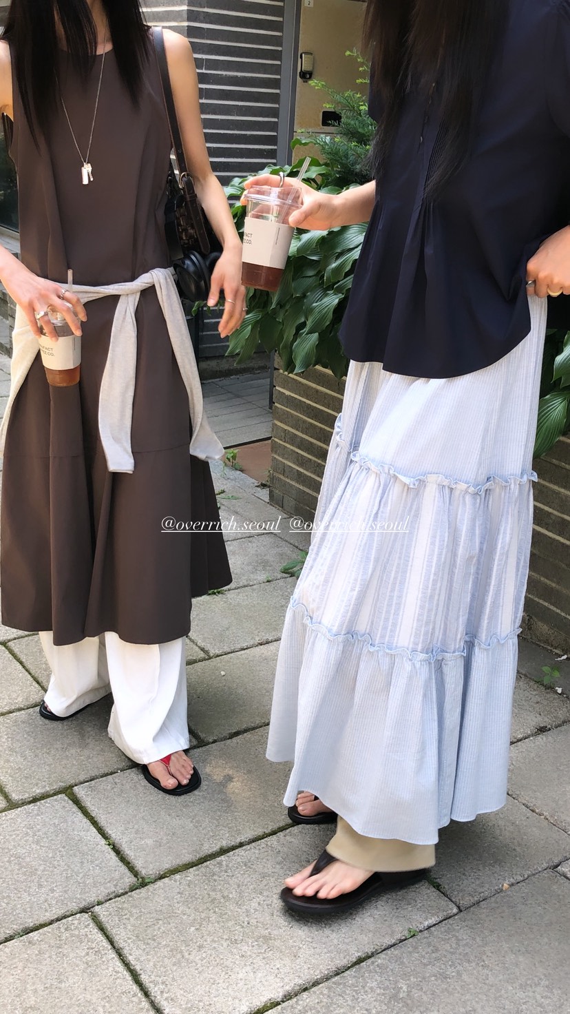 OVER RICH韓國東大門代購女裝新品休閑26夏季時尚長裙SKOVER RICH長裙