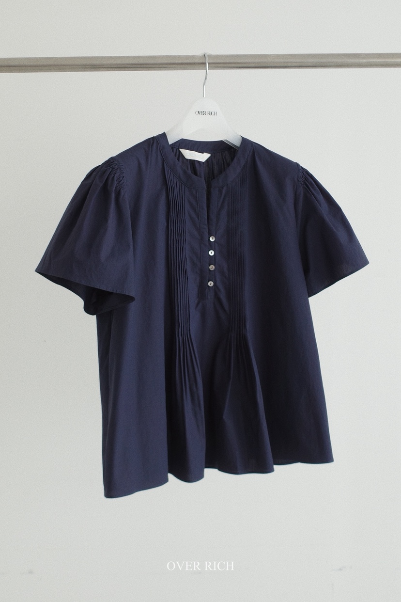 OVER RICH韓國直郵女士新品推薦時尚26夏季襯衫蕾絲衫BL褶裥OVER RICH襯衫/蕾絲衫圖色4