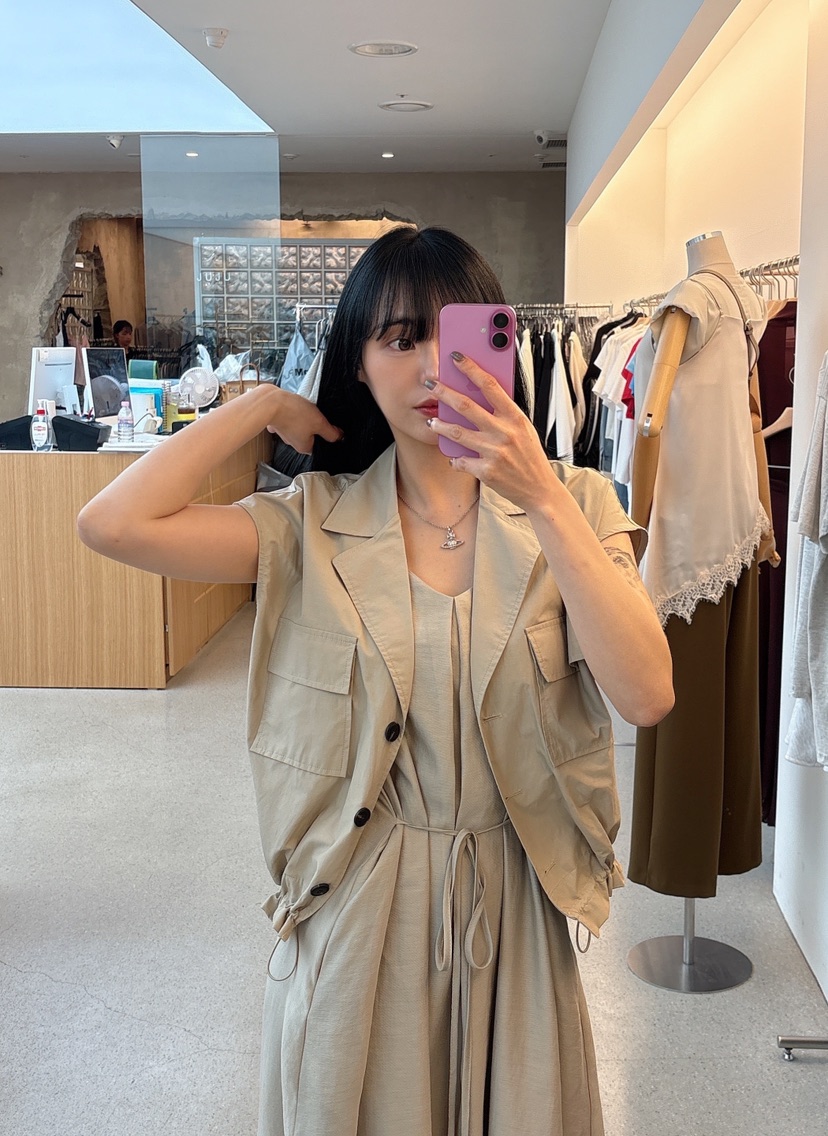 JUJU東大門實拍韓國女裝新品26春夏人氣26夏季時尚休閑馬甲JUJU馬甲