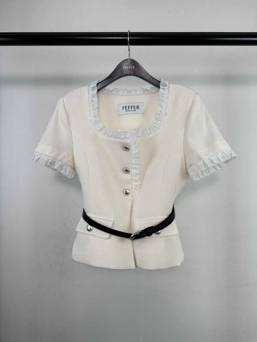 FEFFER東大門實拍韓國女士新品26夏季人氣26春夏夾克含腰帶FEFFER夾克圖色1