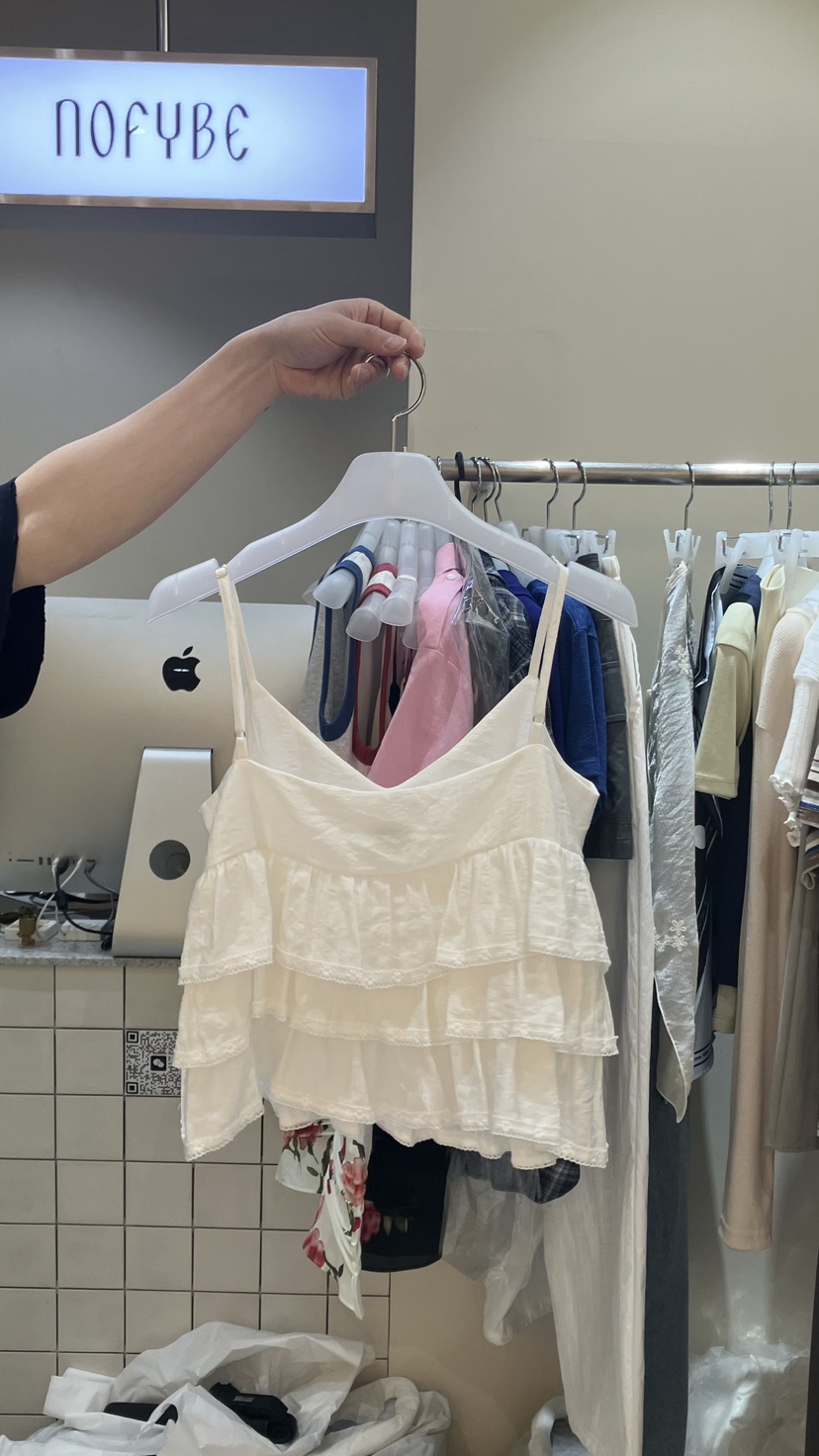 NOFYBE韓國東大門代購女士新款時尚休閑吊帶背心多層蕾絲NOFYBE吊帶/背心