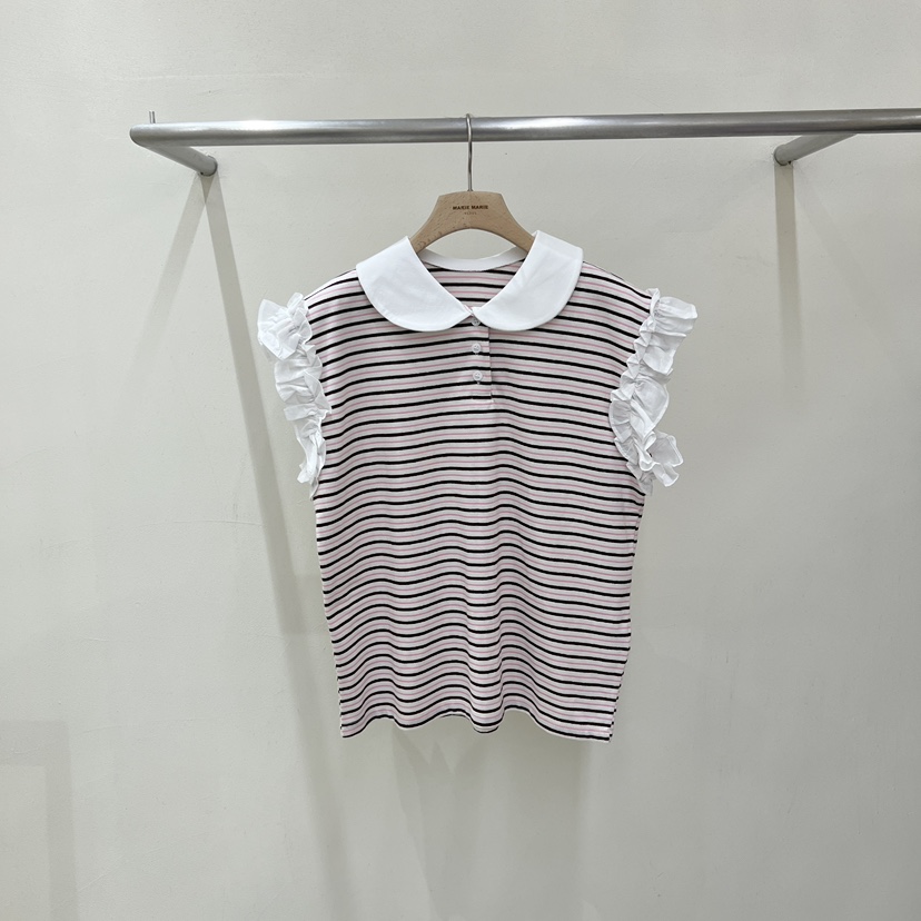 MARIE MARIE東大門實拍韓國女裝新品時尚職業熱賣T恤荷葉邊MARIE MARIET恤圖色3