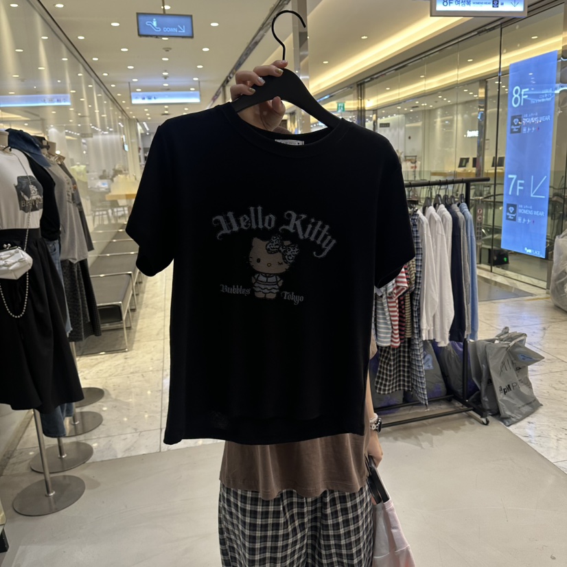 CREDITO韓國代購女裝新品熱賣時尚休閑26春夏職業推薦T恤CREDITOT恤圖色3
