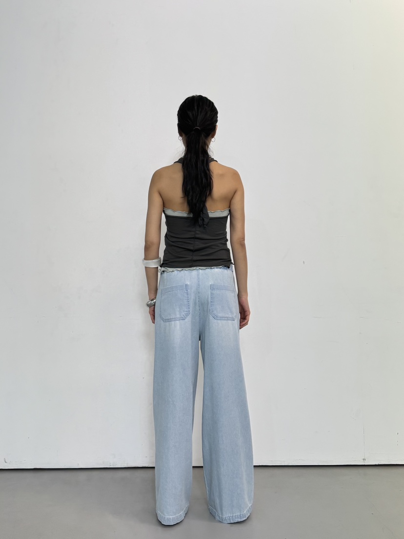 LIMLIMLIM韓國東大門代購女士新品26春夏推薦人氣牛仔褲束帶LIM LIM LIM牛仔褲