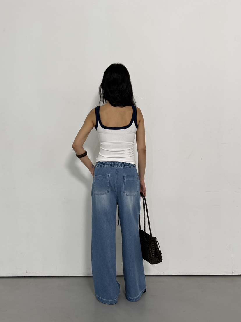 LIMLIMLIM韓國東大門代購女士新品26春夏推薦人氣牛仔褲束帶LIM LIM LIM牛仔褲