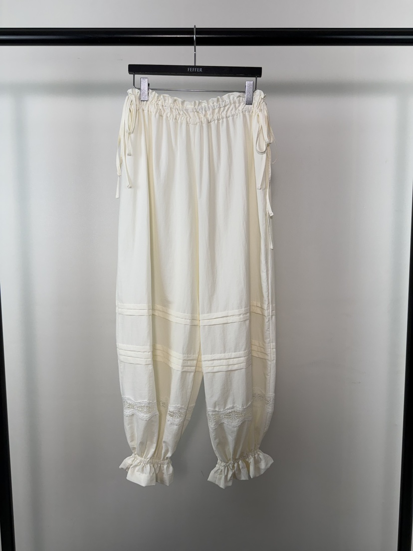 FEFFER韓國代購女士新品26夏季熱賣職業休閑推薦休閑褲蕾絲FEFFER休閑褲圖色1