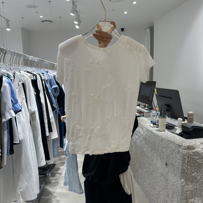 NEROLI 36韓國東大門直郵女裝新品職業人氣熱賣26夏季T恤刺繡NEROLI 36T恤