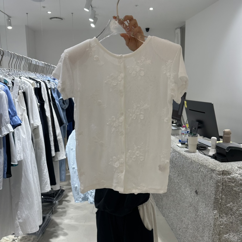 NEROLI 36韓國東大門直郵女裝新品職業人氣熱賣26夏季T恤刺繡NEROLI 36T恤圖色1