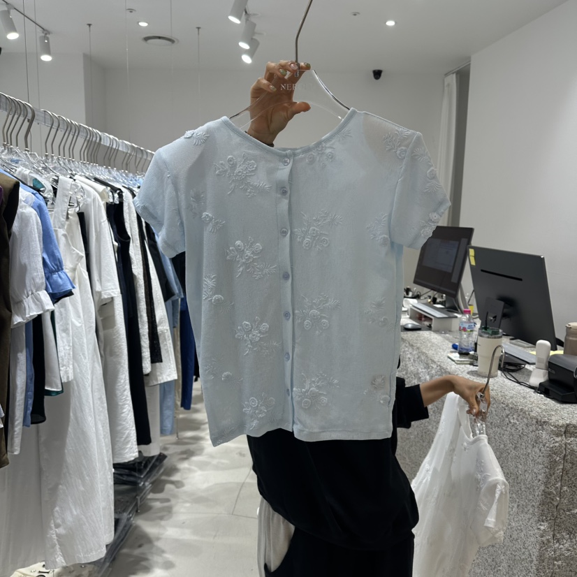 NEROLI 36韓國東大門直郵女裝新品職業人氣熱賣26夏季T恤刺繡NEROLI 36T恤圖色2