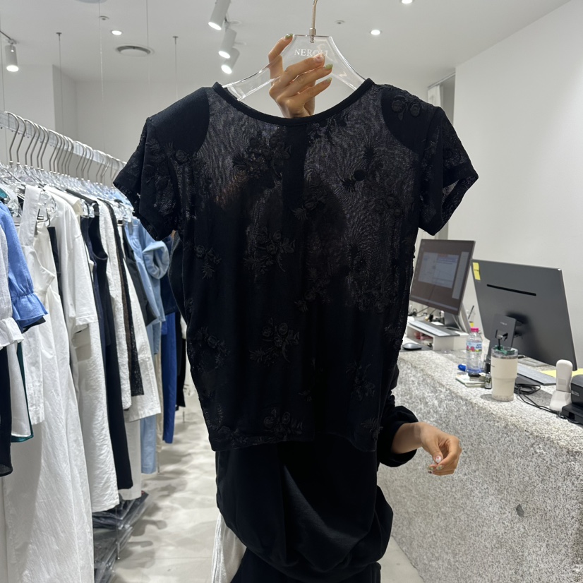 NEROLI 36韓國東大門直郵女裝新品職業人氣熱賣26夏季T恤刺繡NEROLI 36T恤圖色3