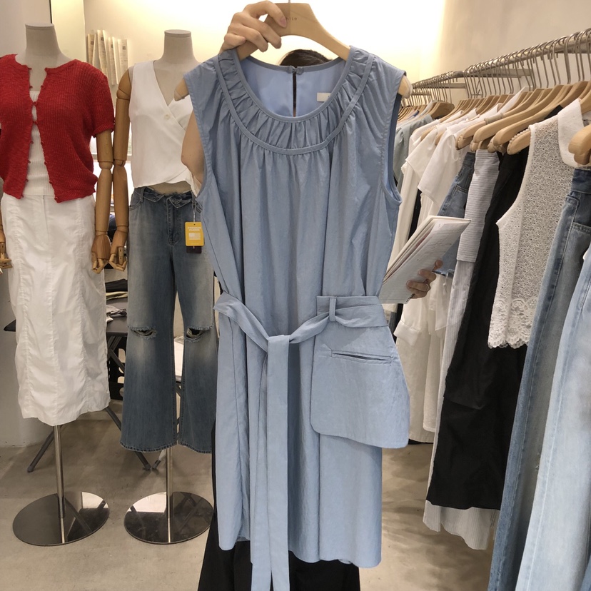 PHILO韓國代購女士新品26夏季推薦時尚休閑人氣連衣裙含腰帶PHILO連衣裙圖色2