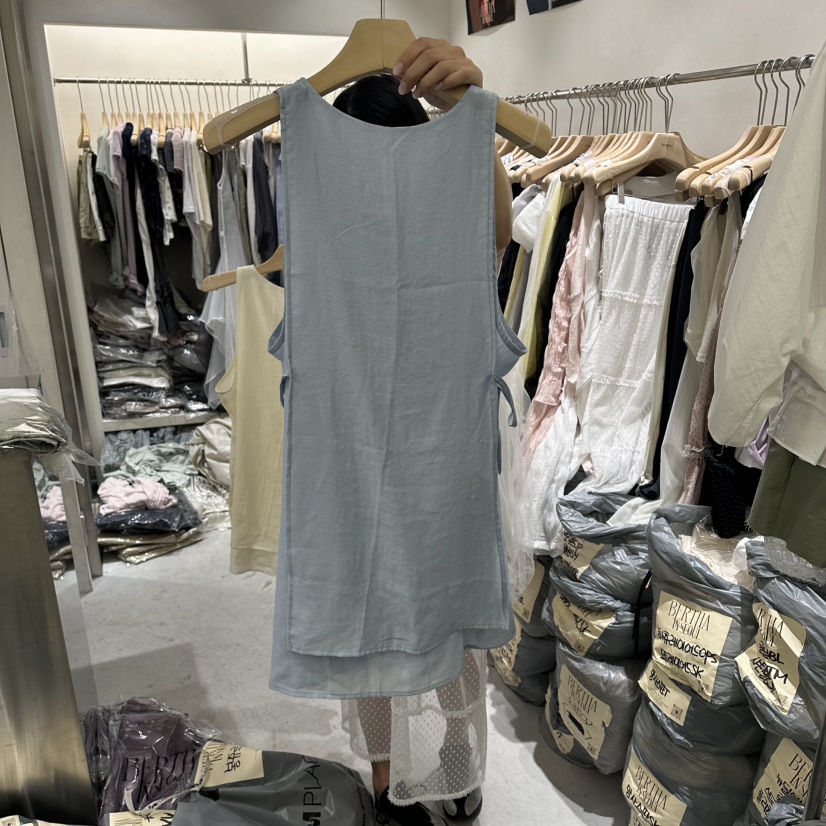 BERTHA韓國直郵女士新品時尚職業休閑推薦26春夏連衣裙OPS層疊BERTHA連衣裙