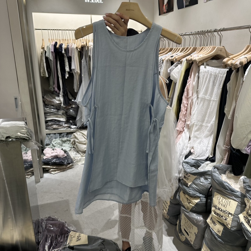 BERTHA韓國直郵女士新品時尚職業休閑推薦26春夏連衣裙OPS層疊BERTHA連衣裙圖色2