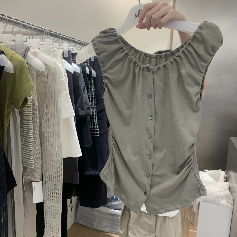 MEET ME韓國直郵實拍女士新品26春夏休閑26夏季吊帶背心褶皺MEET ME吊帶/背心圖色2